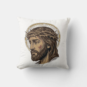Coussin Chemise de portrait de couronne d'épines gravée vi