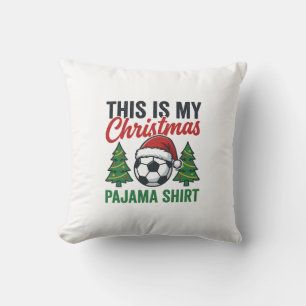 Coussin Chemise de pyjama de Noël de football