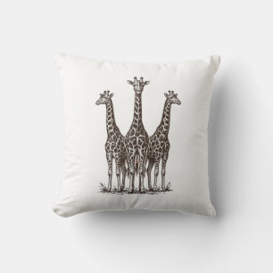 Coussin Chemise de safari avec gravure de girafe au couche