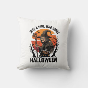Coussin Chemise de sorcière d'Halloween Gravure vintage Co