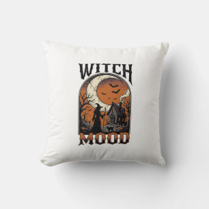 Coussin Chemise de sorcière Halloween Design de lune hanté