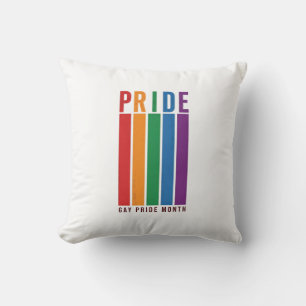 Coussin Chemise de typographie arc-en-ciel du mois de la f