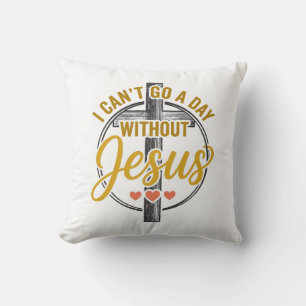 Coussin Chemise de typographie chrétienne Jésus Croix_1