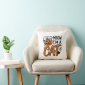 Coussin Chemise de typographie de citrouille de chat drôle (Chaise)
