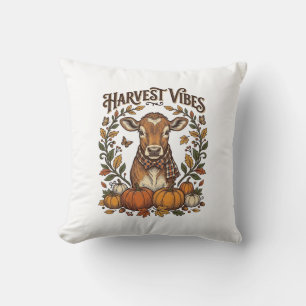 Coussin Chemise de veau d'automne Gravure vintage Moisson