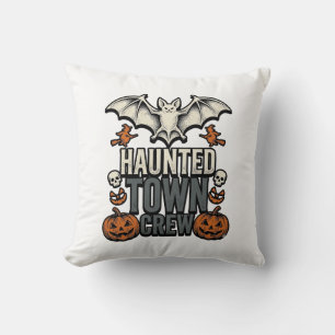 Coussin Chemise de ville hantée Vintage Halloween Chauve-s