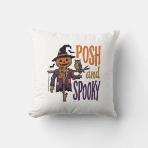 Coussin Chemise d'épouvantail de citrouille Gravure vintag