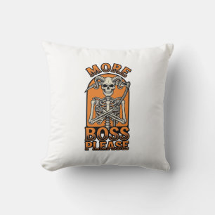 Coussin Chemise drôle de squelette de patron vintage Hallo