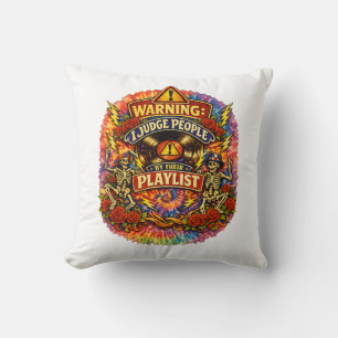 Coussin Chemise Groovy Psychedelic Skull & Roses Playlist