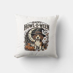 Coussin Chemise Halloween Chapeau De Sorcière Beagle Joyeu