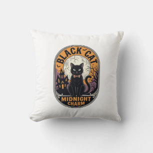 Coussin Chemise Halloween Chat Noir Vintage Charme de Minu