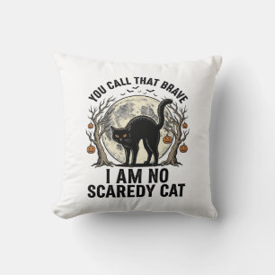Coussin Chemise Halloween Scaredy Cat Gravure Vintage Desi