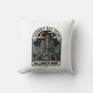 Coussin Chemise Maison Hantée Halloween Sorcière Vintage_1
