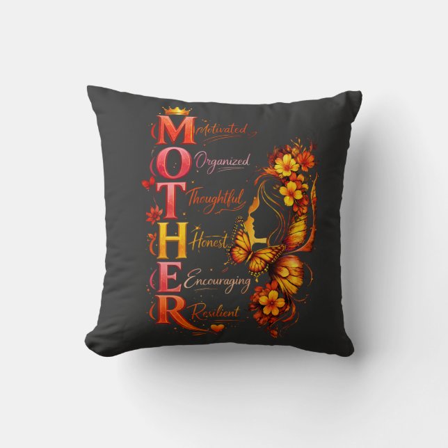 Coussin Chemise papillon mère motivée (Recto)