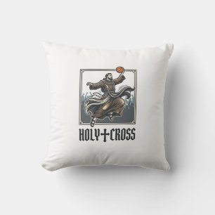 Coussin Chemise religieuse vintage de basket-ball Holy Cro