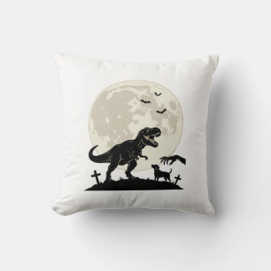 Coussin Chemise silhouette de cimetière de chien dinosaure