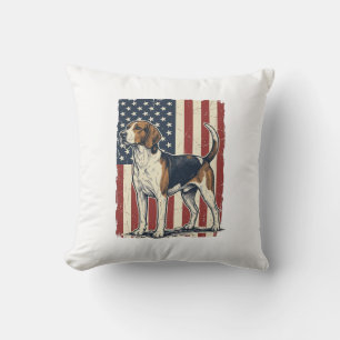 Coussin Chemise vecteur de drapeau patriotique de chien de