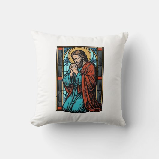 Coussin Chemise vectorielle de figure religieuse priant vi (Recto)