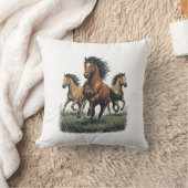 Coussin Chemise vectorielle occidentale de chevaux sauvage (Couverture)