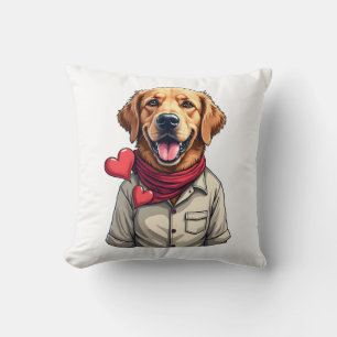 Coussin Chemise Vintage Amant Retriever Doré Patriotique 2