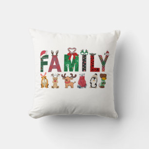 Coussin Chemises de Noël assorties pour la famille Famil