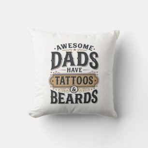 Coussin Chemises Vintage pour Papas Géniaux avec Tatouages