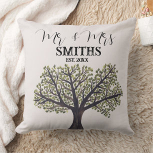 Coussin Chêne aquarelle érable vintage automne