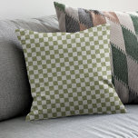 Coussin Chèque de tableau Vert À damiers Carrés Vérifier<br><div class="desc">Checkerboard Sage Green À damiers Carrés. Conception minimaliste du motif de contrôle.</div>