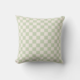 Coussin Chèque Pastel Vert À damiers Sage Check