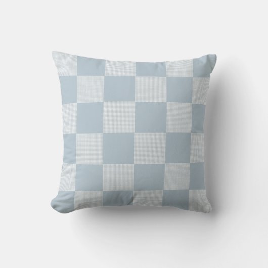 Coussin Chèque Plaid Motif Pastel Blue (Recto)