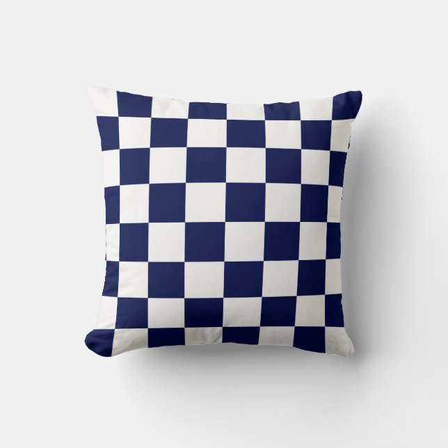 Coussin Chèques bleu et blanc de la Marine (Recto)