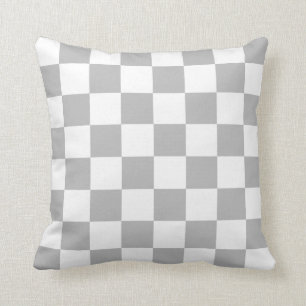 Coussin Chèques gris et blancs