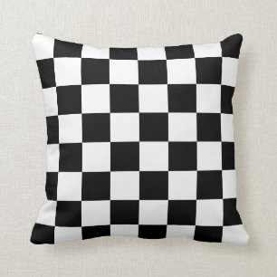 Coussin Chèques noirs et blancs