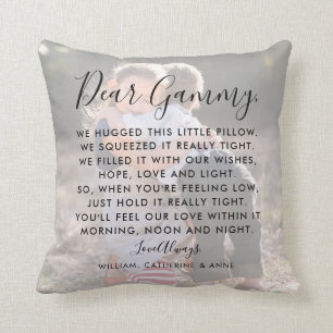 Coussin Cher Gammy Message personnalisé Photo Fête des Mèr