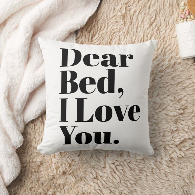 Coussin Cher lit, Je T'Aime Blanc (Couverture)