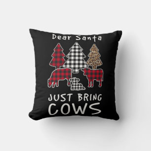 Coussin Cher Père Noël, Apporte-Moi Juste Des Vaches, Noël