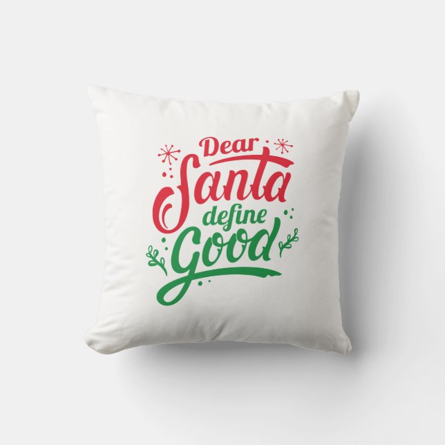 Coussin Cher Père Noël définir le bien (Recto)
