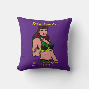 Coussin CHER PÈRE NOËL.. MON AVOCAT VA... drôle de noël