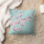 Coussin Cherry Blossoms Turquoise Monogram (Couverture)