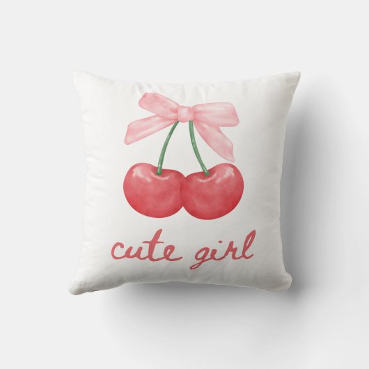 Coussin Cherry Bow Cute Girl Design (Verso)