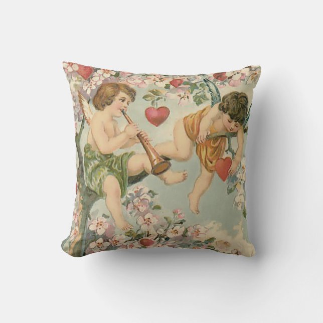 Coussin Cherub Flûte Cupide Magnolia Arbre Coeur (Recto)