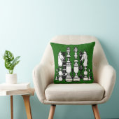 Coussin Chess green decor pillow black white pillow (Chaise)