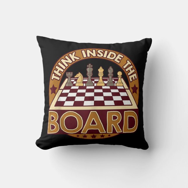 Coussin ChessBoard Citation Joueur d'échecs Penser Jeu Boa (Recto)