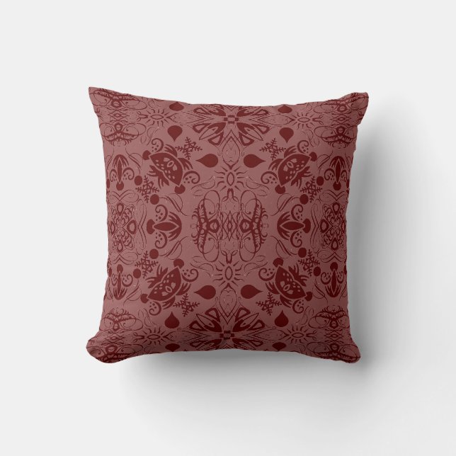 Coussin Chestnut Brown et brique rouge (Recto)