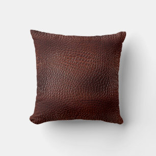 Coussin Chestnut Brown Faux Cuir