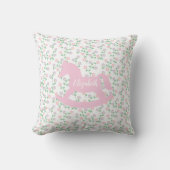 Coussin Cheval à bascule floral rose (Recto)