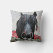 Coussin Cheval amoureux cadeau équestre (Verso)