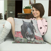 Coussin Cheval amoureux cadeau équestre