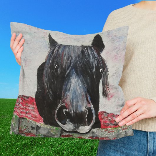 Coussin Cheval amoureux cadeau équestre