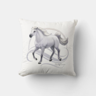 Coussin Cheval arabe gris